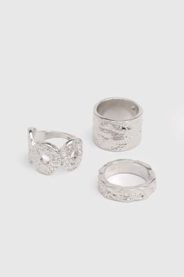 Hammered Chunky Rings 3 Pack