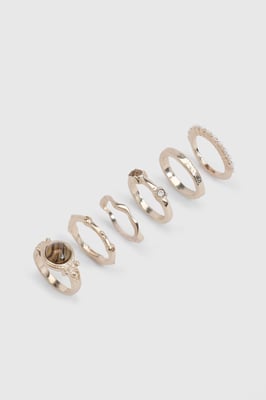Stone Detail Rings 6 Pack
