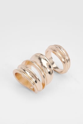 Hammered Chunky Rings 2 Pack