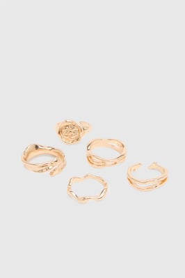 Hammered Statement Rings 5 Pack