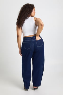 The Plus Mid Waist Barrel Jean