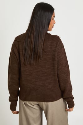 Plus Knitted Henley Collared Jumper