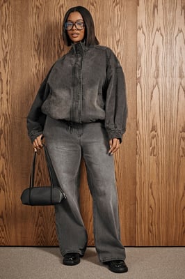 Plus Washed Elasticated Waist Jean