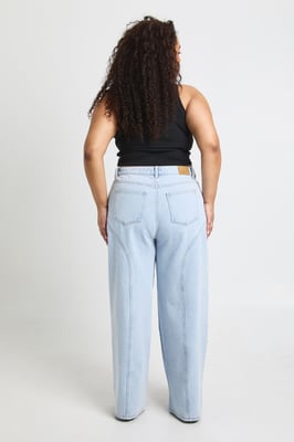 Plus High Waist Studded Western Straight Leg Jean