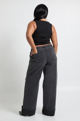 Plus Turn Up Straight Leg Jean
