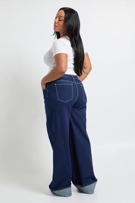 Plus Turn Up Straight Leg Jean