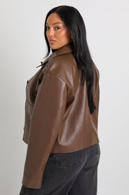 Plus Collared Button Down Jacket