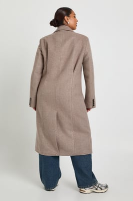 Plus Wool Look Trench Coat