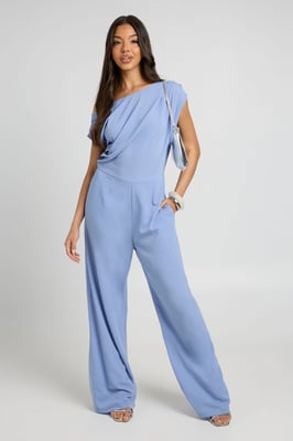 Aysmmetric Woven Wide Leg Jumpsuit