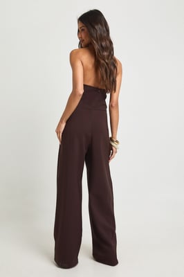 Gold Button Wrap Front Jumpsuit