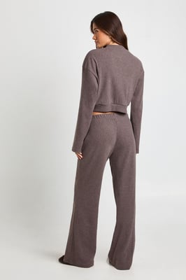 Brushed Rib Boxy Cardigan & Trouser Co Ord