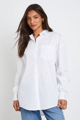 Tall Oversized Cotton Poplin Shirt