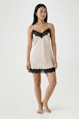 Contrast Lace Detail Nightie