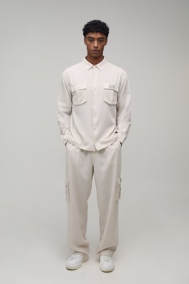 Linen Regular Cargo Shirt & Relaxed Trouser Set