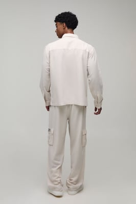 Linen Regular Cargo Shirt & Relaxed Trouser Set