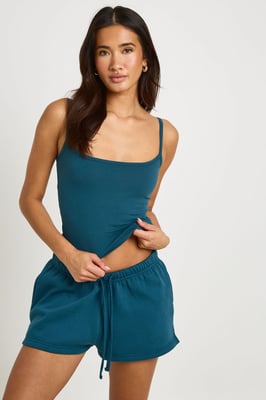 Strappy Cami Vest Top And Sweat Short Set