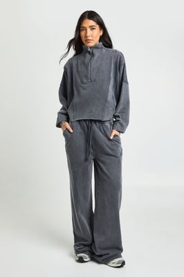 Tall Washed Half Zip Funnel Neck Tracksuit