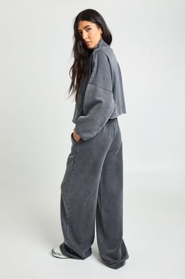 Tall Washed Half Zip Funnel Neck Tracksuit
