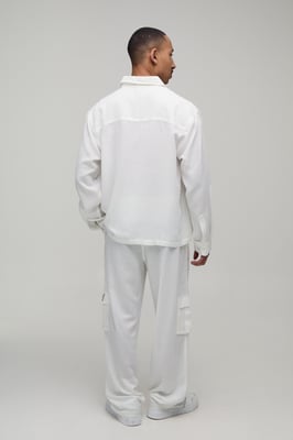 Linen Regular Cargo Shirt & Relaxed Trouser Set