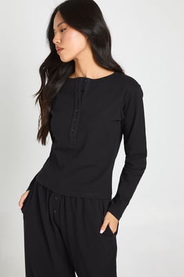 Petite Cotton Button Through Crew Neck Top & Trouser Co Ord