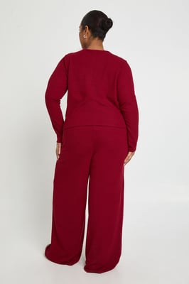 Plus Rib Button Cardigan and Trouser Co-Ord