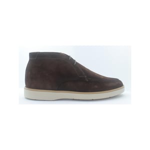 Giorgio 56414 donkerbruin suède veterschoen met lichte rubber zool
