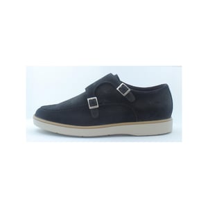 Giorgio 56417 donkerblauwe suède gespschoenen met rubber zool