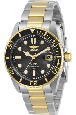 Invicta Pro Diver 30483 Dameshorloge - Quartz Uurwerk - Roestvrij Staal met Zwarte Wijzerplaat - 38 mm
