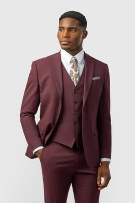 Single Breasted Two Button Slim Fit Suit Jacket