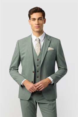 Single Breasted Two Button Slim Fit Suit Jacket