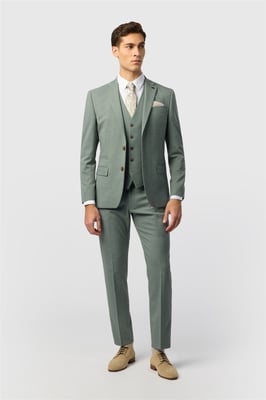 Single Breasted Two Button Slim Fit Suit Jacket