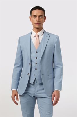 Single Breasted One Button Slim Fit Suit Jacket