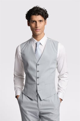 Single Breasted Five Button V-neck Slim Fit Suit Waistcoat
