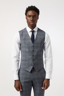 Single Breasted Five Button V-neck Tailored Suit Waistcoat