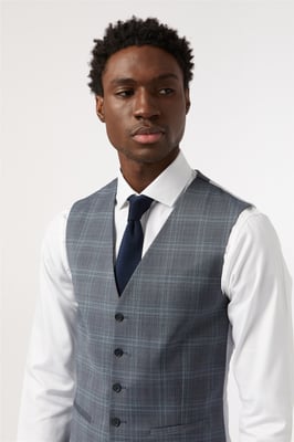 Single Breasted Five Button V-neck Tailored Suit Waistcoat