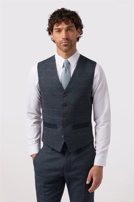 Single Breasted Five Button V-neck Slim Fit Suit Waistcoat