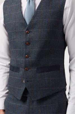Single Breasted Five Button V-neck Slim Fit Suit Waistcoat