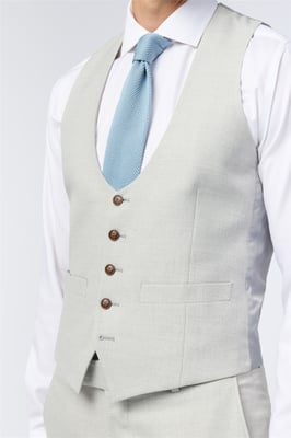 Single Breasted Five Button V-neck Slim Fit Suit Waistcoat