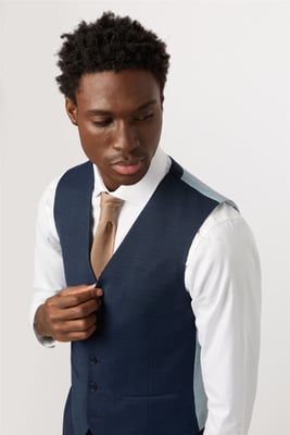 Single Breasted Five Button V-neck Tailored Suit Waistcoat