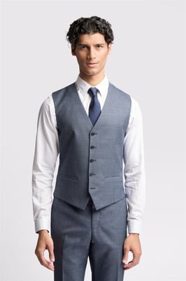 Single Breasted Five Button V-neck Slim Fit Suit Waistcoat