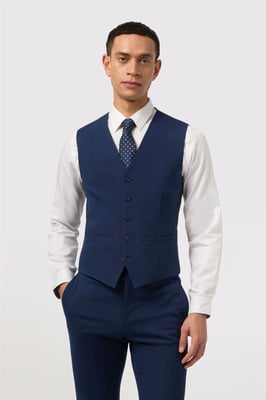 Single Breasted Five Button V-neck Slim Fit Suit Waistcoat