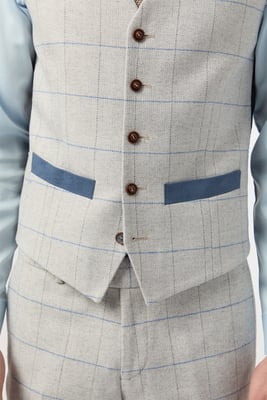 Single Breasted Five Button V-neck Slim Fit Suit Waistcoat