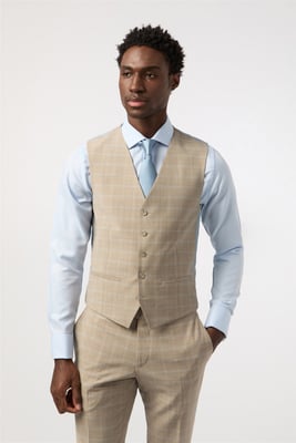 Single Breasted Five Button V-neck Tailored Suit Waistcoat