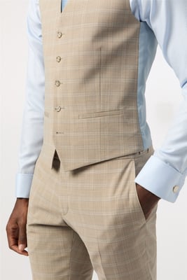 Single Breasted Five Button V-neck Tailored Suit Waistcoat