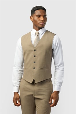 Single Breasted Five Button V-neck Slim Fit Suit Waistcoat