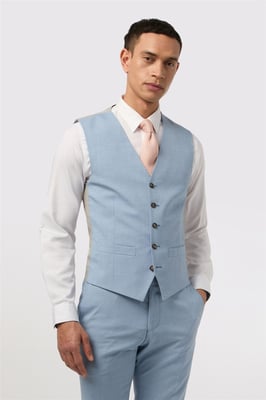 Single Breasted Five Button V-neck Slim Fit Suit Waistcoat