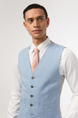 Single Breasted Five Button V-neck Slim Fit Suit Waistcoat