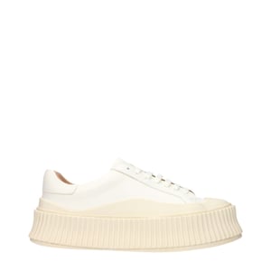 Jil Sander Vita Läder Plattform Sneakers