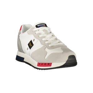 Blauer Witte Polyurethaan Heren Sneaker