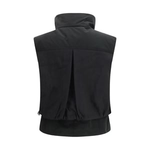 PINKO Zwarte Nylon Mouwloze Jas